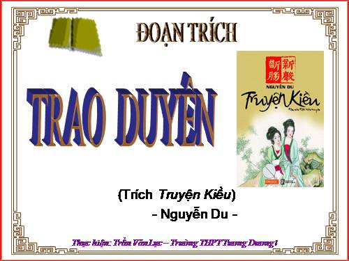 Tuần 29. Trao duyên