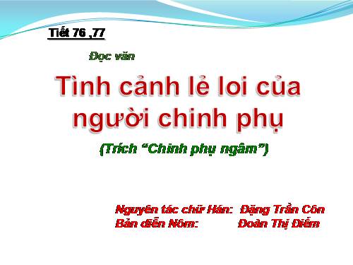 Tuần 27. Tình cảnh lẻ loi của người chinh phụ