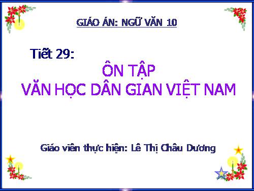 Tuần 11. Ôn tập văn học dân gian Việt Nam