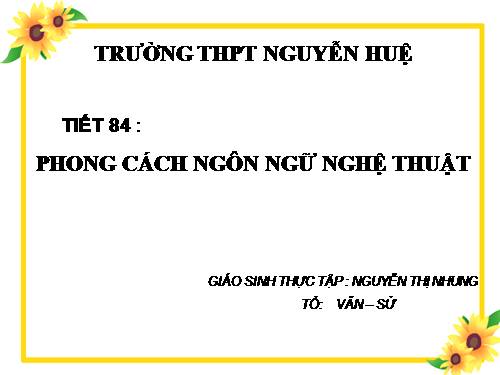 Tuần 28. Phong cách ngôn ngữ nghệ thuật