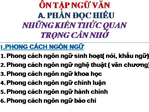 Tuần 31. Văn bản tổng kết