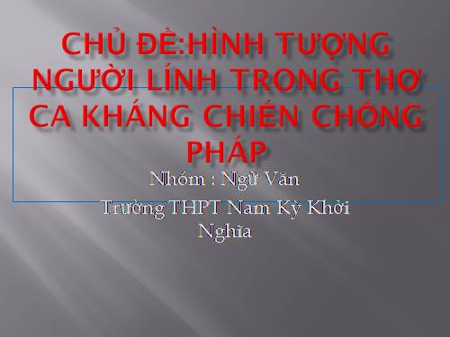 Chuyên đề hình tượng người lính trong thơ ca k/c chống Pháp