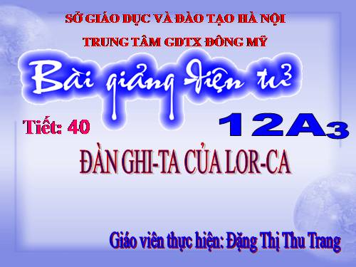 Tuần 14. Đàn ghi ta của Lorca