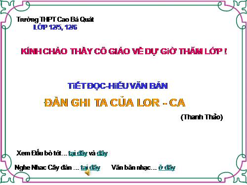 Tuần 14. Đàn ghi ta của Lorca