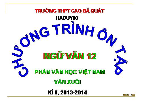 Tuần 34. Ôn tập phần Văn học