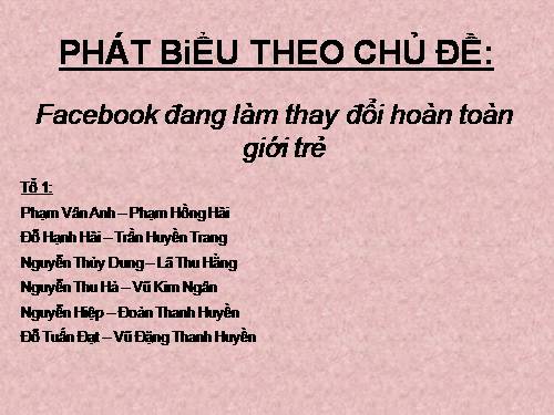 Tuần 9. Phát biểu theo chủ đề