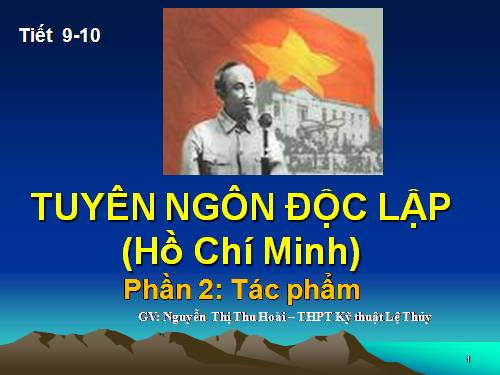 Tuần 2. Tuyên ngôn Độc lập