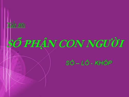 Tuần 27. Số phận con người