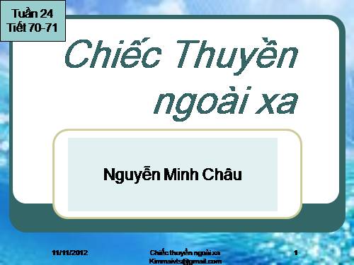 Tuần 24. Chiếc thuyền ngoài xa