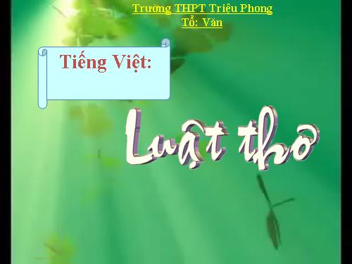 Tuần 8. Luật thơ