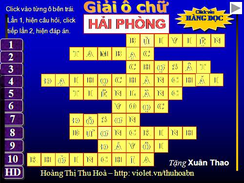 Ô CHỮ HẢI PHÒNG