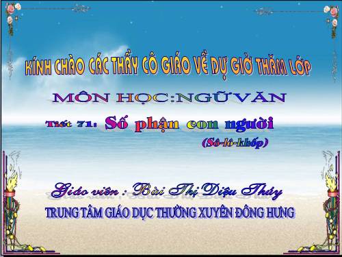 Tuần 27. Số phận con người