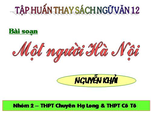 Tuần 25. Đọc thêm: Một người Hà Nội