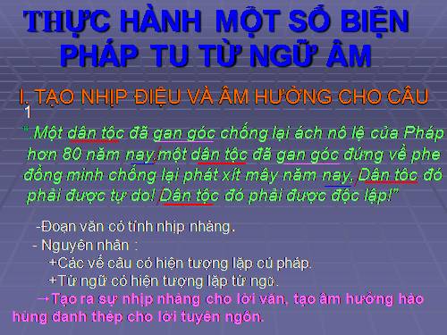 Tuần 11. Thực hành một số phép tu từ ngữ âm