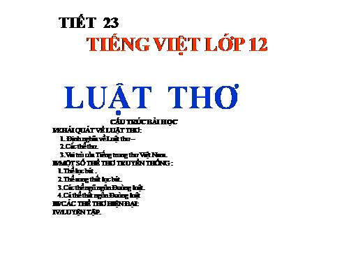 Tuần 8. Luật thơ