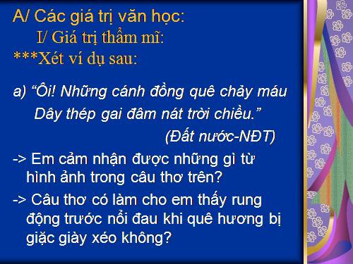 Tuần 33. Giá trị văn học và tiếp nhận văn học