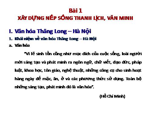 nếp sống văn minh thanh lịch