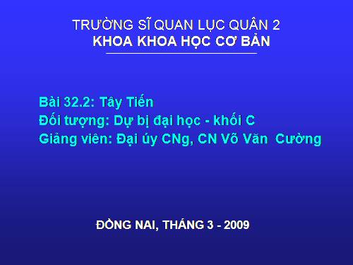 Tuần 7. Tây Tiến