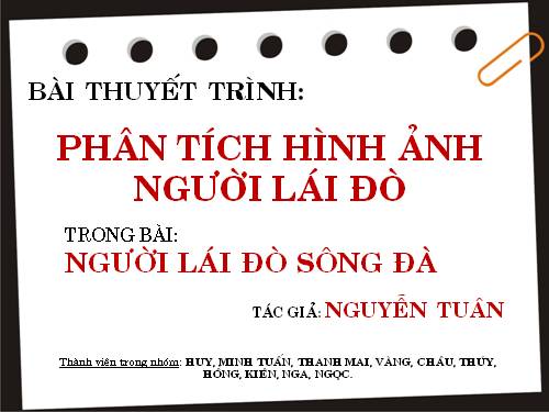 Tuần 16. Người lái đò Sông Đà