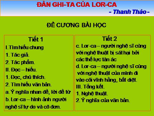 Tuần 14. Đàn ghi ta của Lorca