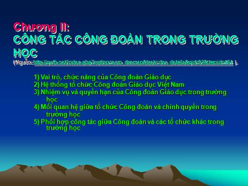 GD CD: ST Công tác công đoàn trong trường học