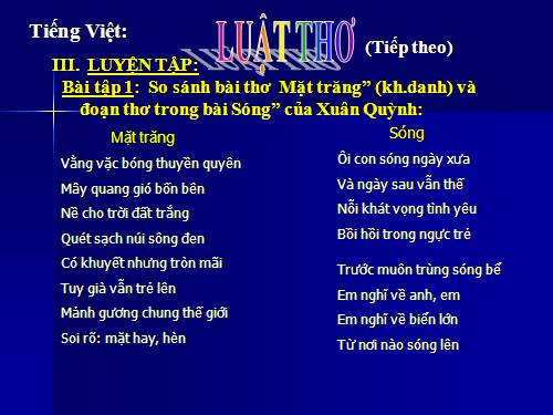 Tuần 8. Luật thơ