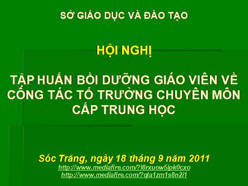 GD HN: ST Những vấn đề chung của TTCM