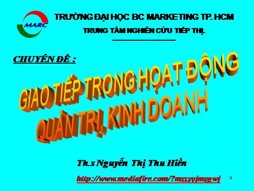 GD HN: ST giao tiếp trong QTKD