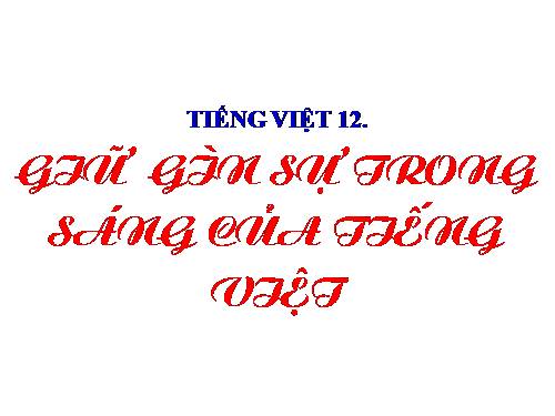 Tuần 2. Giữ gìn sự trong sáng của tiếng Việt