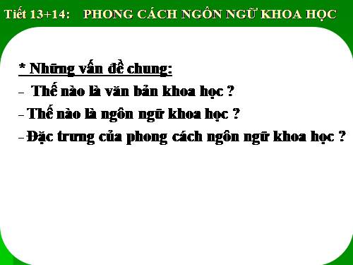 Tuần 5. Phong cách ngôn ngữ khoa học