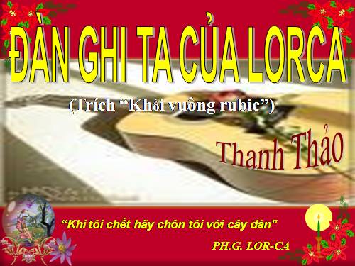 Tuần 14. Đàn ghi ta của Lorca