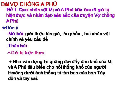 Tuần 19. Vợ chồng A Phủ