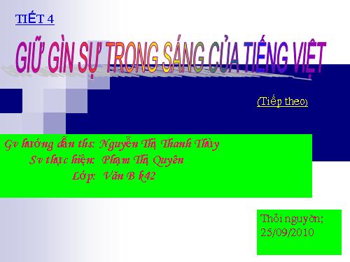 Tuần 2. Giữ gìn sự trong sáng của tiếng Việt