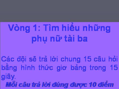 TỔ CHỨC NGÀY 20-10 CÂU HỎI 2010