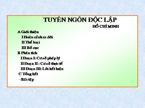 Tuần 2. Tuyên ngôn Độc lập