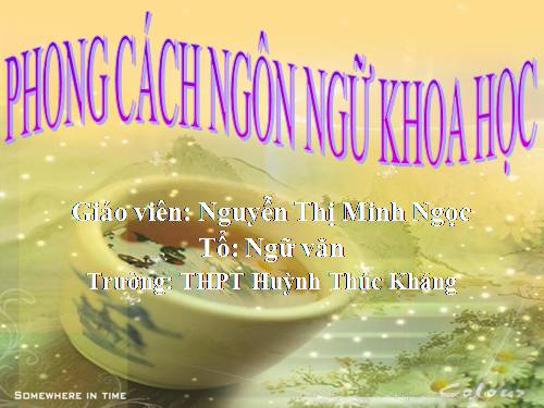 Tuần 5. Phong cách ngôn ngữ khoa học