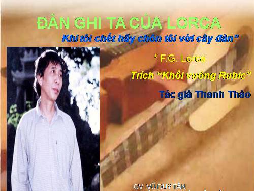 Tuần 14. Đàn ghi ta của Lorca