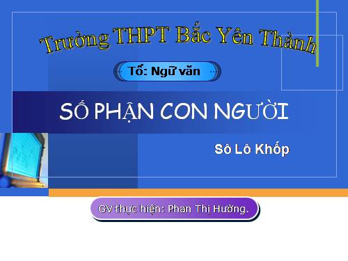 Tuần 27. Số phận con người