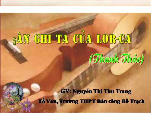 Tuần 14. Đàn ghi ta của Lorca