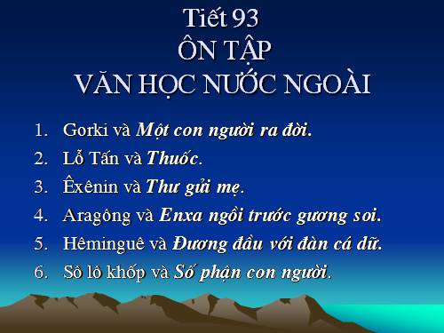 Tuần 18. Ôn tập phần Văn học