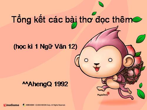 Tổng kết các bài thơ đọc thêm