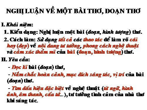 Tuần 6. Nghị luận về một bài thơ, đoạn thơ