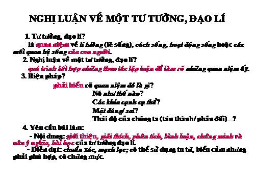 Tuần 1. Nghị luận về một tư tưởng, đạo lí