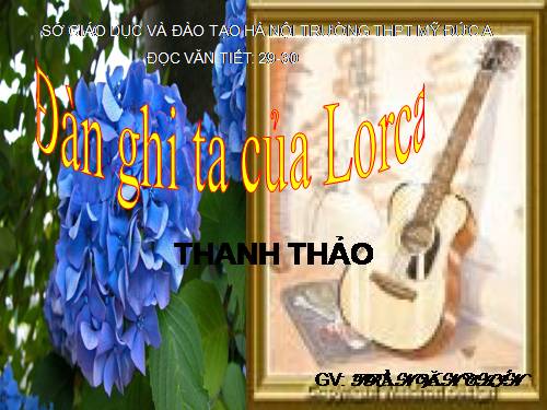 Tuần 14. Đàn ghi ta của Lorca