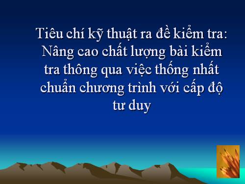 Tiêu chí ra đề kiểm tra