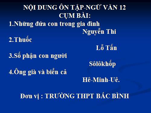 Tuần 18. Ôn tập phần Văn học