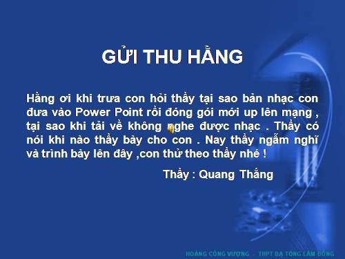 GỬI THU HẰNG