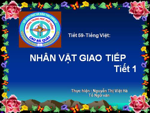 Tuần 20. Nhân vật giao tiếp