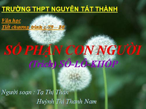 Tuần 27. Số phận con người