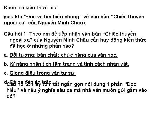 Tuần 24. Chiếc thuyền ngoài xa